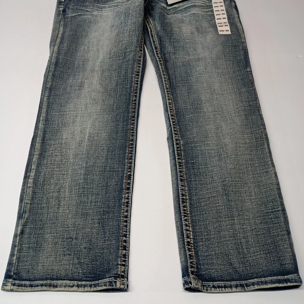 Axe and Crown Men's Classic Straight Fit Jeans Size 34x30‎ Thick Stitch NWT
